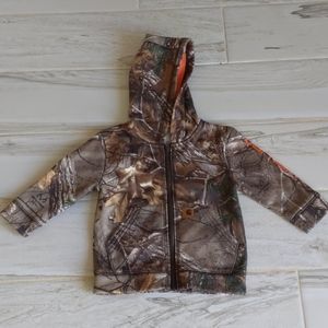 Baby boy Carhartt Zip up sweater Camo Size 12 mo
